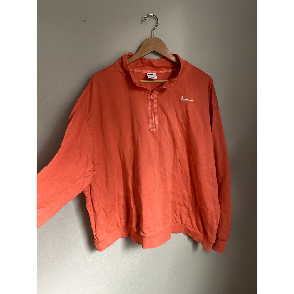 Nike Swoosh Jersey Zip Up Pink Pullover Sweater 2X‎ Preppy Spotscore Cozy Lounge